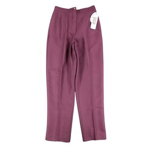 Lucia Dress Pants Womens 10 Burgundy Falling Leaves Crepe Lined High Rise New